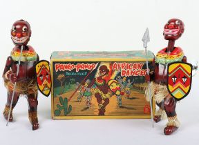 Boxed TPS Toys mechanical tinplate Pango-Pango African Dancer, Japanese 1950s