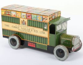 Chad Valley tinplate clockwork Dennis Games delivery van CV 10032, English 1946-49