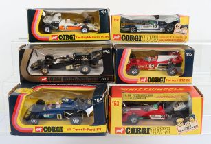 Six boxed Corgi Formula 1 Racing Cars