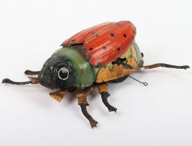 Large tinplate clockwork Crawling Beetle, German circa 1900