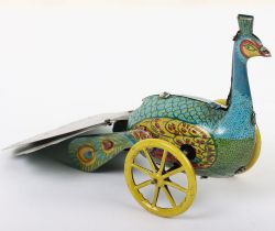 Tinplate clockwork Peacock, probably German 1920s