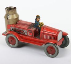 Tinplate clockwork Fire Engine, German US zone circa 1950