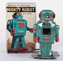 Boxed Noguchi tinplate mechanical Mighty Robot, Japanese 1960s