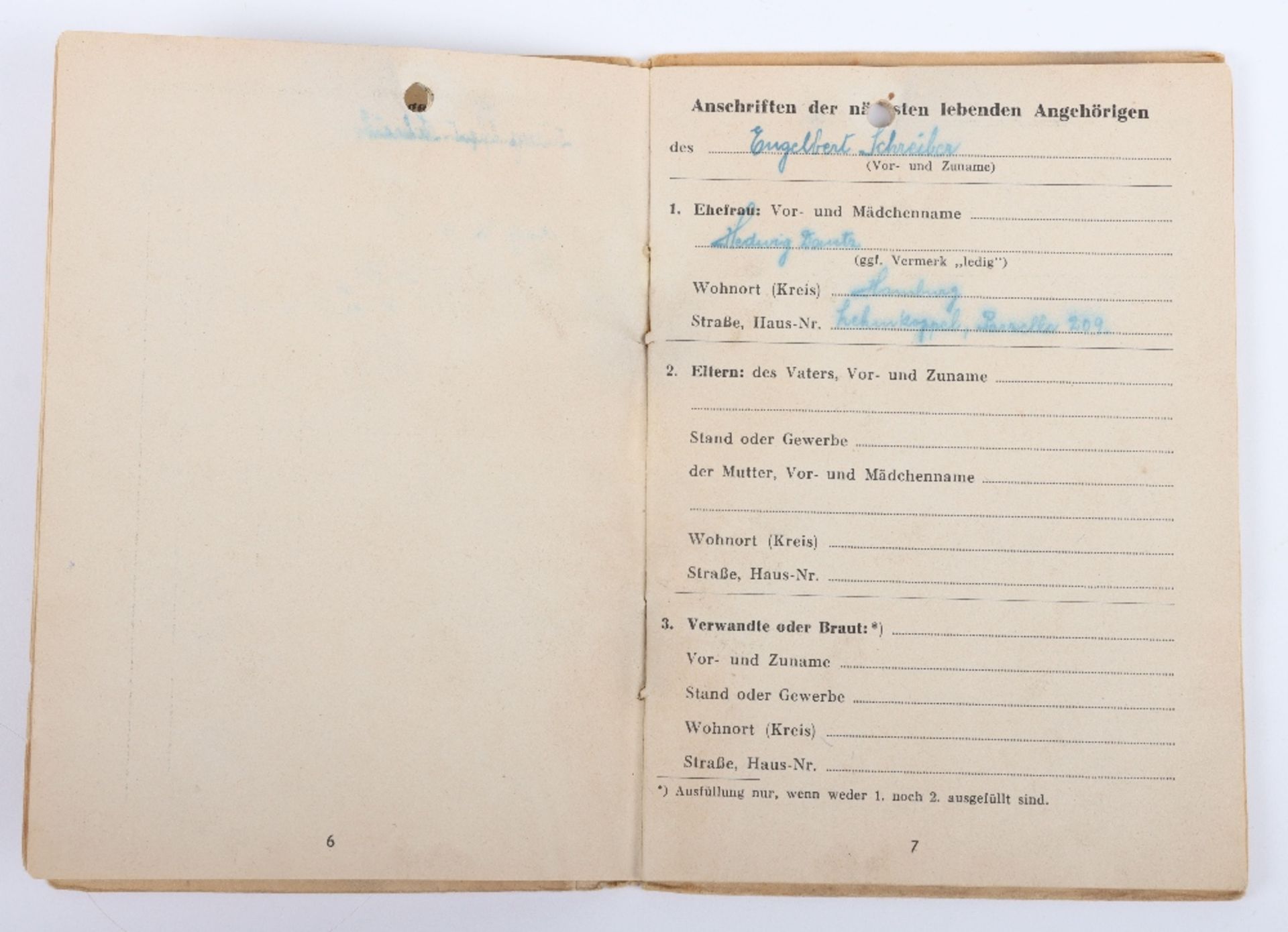 WW2 German SS-Polizei Soldbuch to Oberwachmeister der Reserve E. Schreiter. Late 1945 issue Abschnit - Bild 7 aus 10