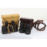 Pair of WW2 British Officers Binoculars in Webbing Carry Case