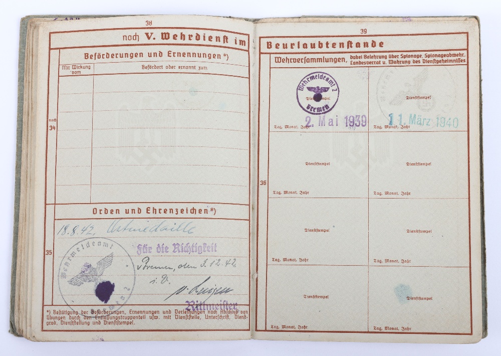 WW2 German Wehrpass to F. Christoffers, Inf. Rgt. 47, Inf. Rgt. 401, Nordfront, Russian Front - Image 17 of 21