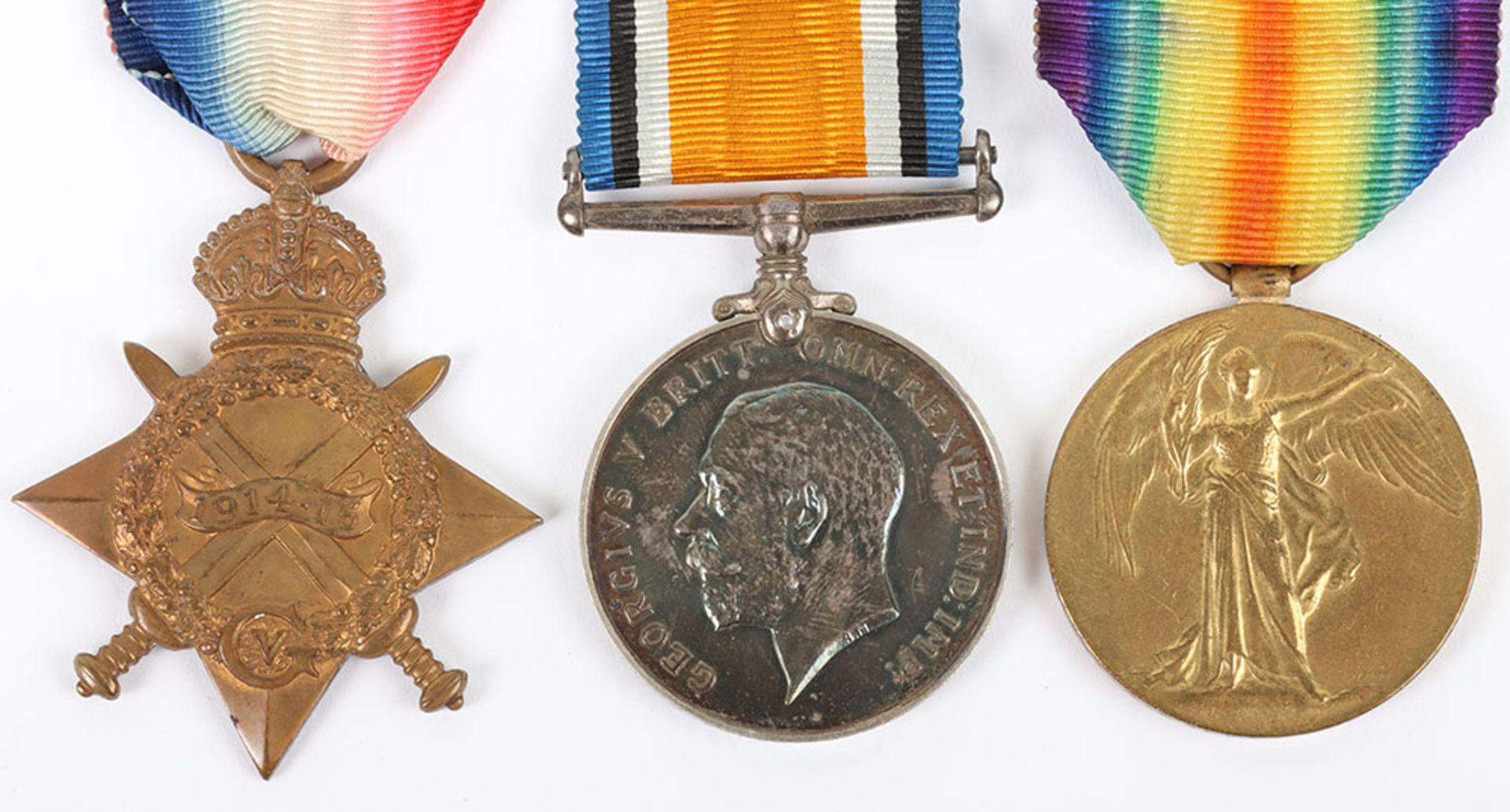 A Great War February 1916 killed in action 1914-15 star medal trio to a coal miner in the 10th Batta - Image 2 of 5