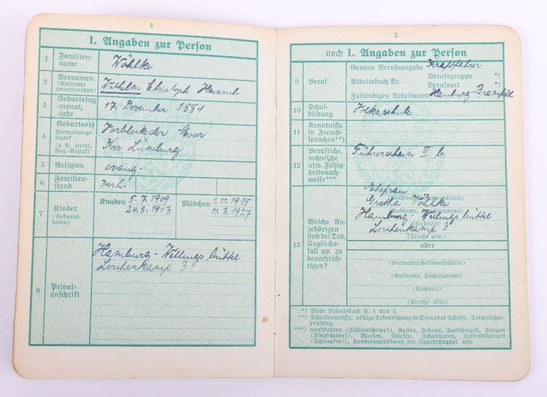 WW2 German Police service book / Polizei Dienstpass to W. Wöhlke, 1942 as Wachmeister d. Schutzpoliz - Bild 5 aus 9