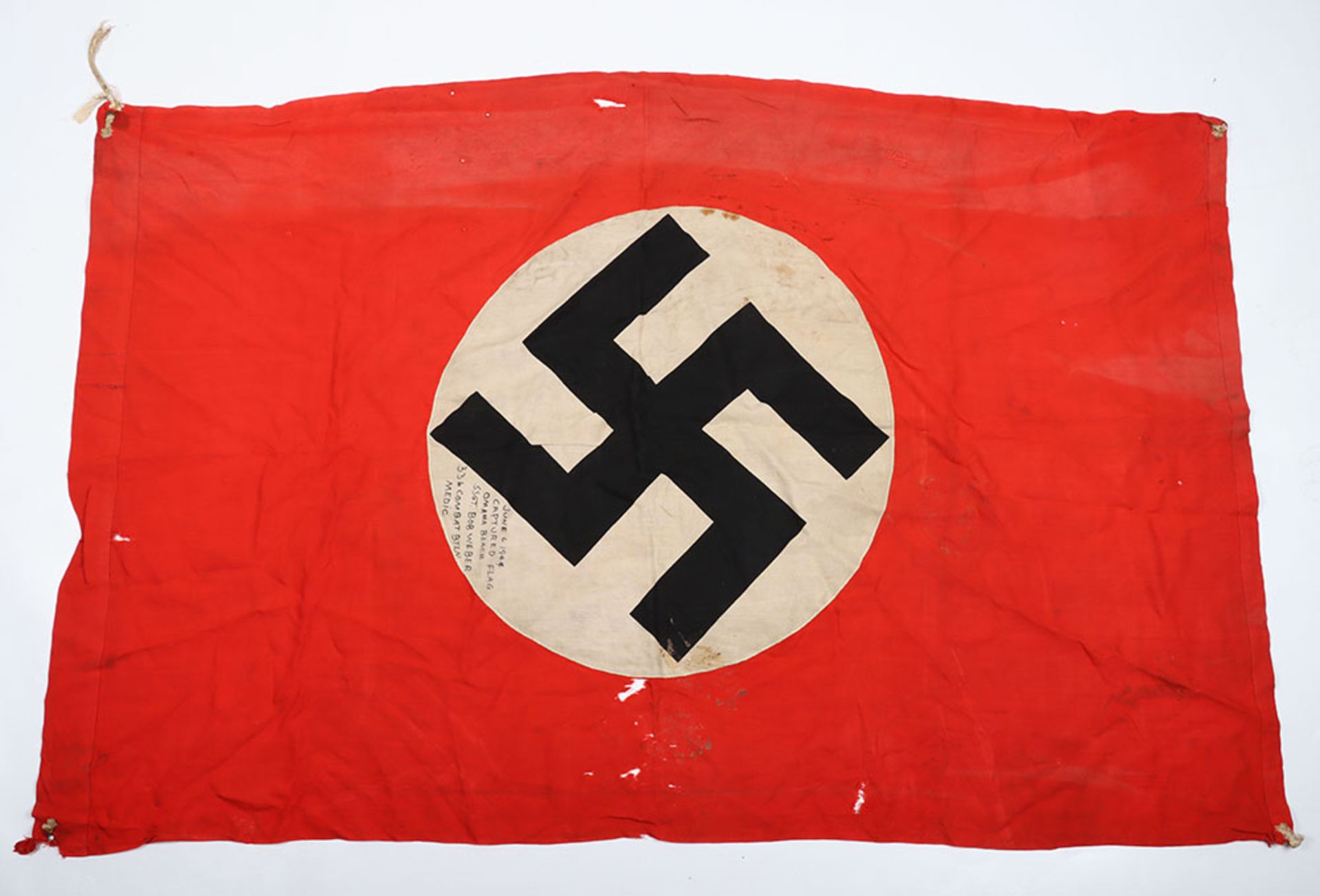 WW2 German Flag Reputed to Have Been Captured on Omaha Beach D-Day 6th June 1944 - Image 6 of 9