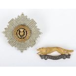 Officers silver & gilt cap badges to the Scots Guards & the East Riding Yeomanry