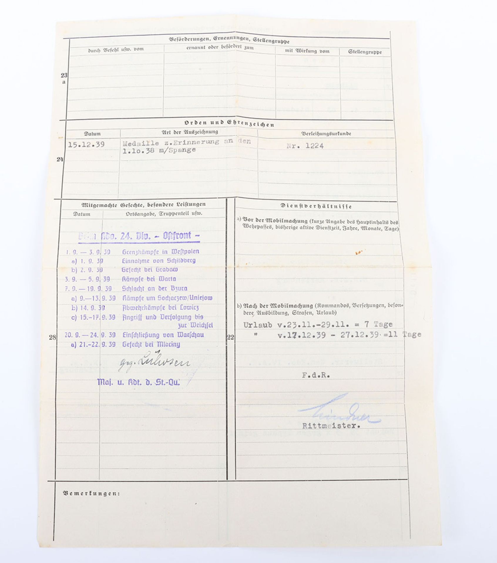 WW2 German Army Wehrpass Issued to Lieutenant Colonel of the Artillery and Later Ordnance Department - Image 3 of 12