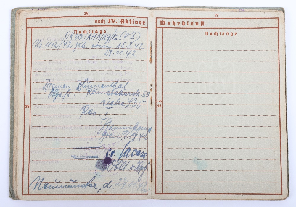 WW2 German Wehrpass to F. Christoffers, Inf. Rgt. 47, Inf. Rgt. 401, Nordfront, Russian Front - Image 13 of 21