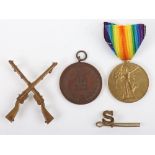 A Great War Victory medal with marksman Regimental prize medal to the East Kent Regiment