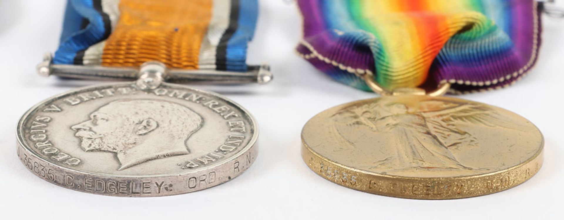 A Great War 1914-15 trio of medals to a young sailor in the Royal Navy - Image 3 of 5