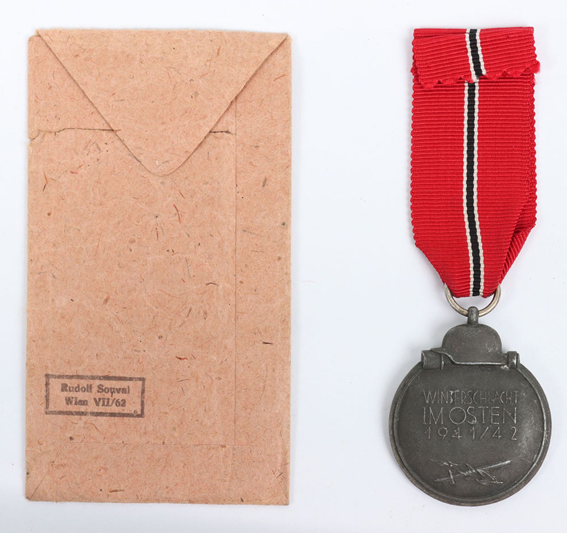 Eastern Front Campaign Medal by Fritz Zimmermann with Packet by Rudolf Souval, Wien - Image 3 of 5