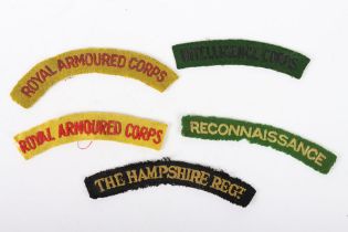 5x WW2 British Cloth Shoulder Titles