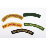 5x WW2 British Cloth Shoulder Titles