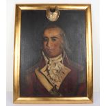 Framed Oil on Canvas Portrait of a Georgian Officer