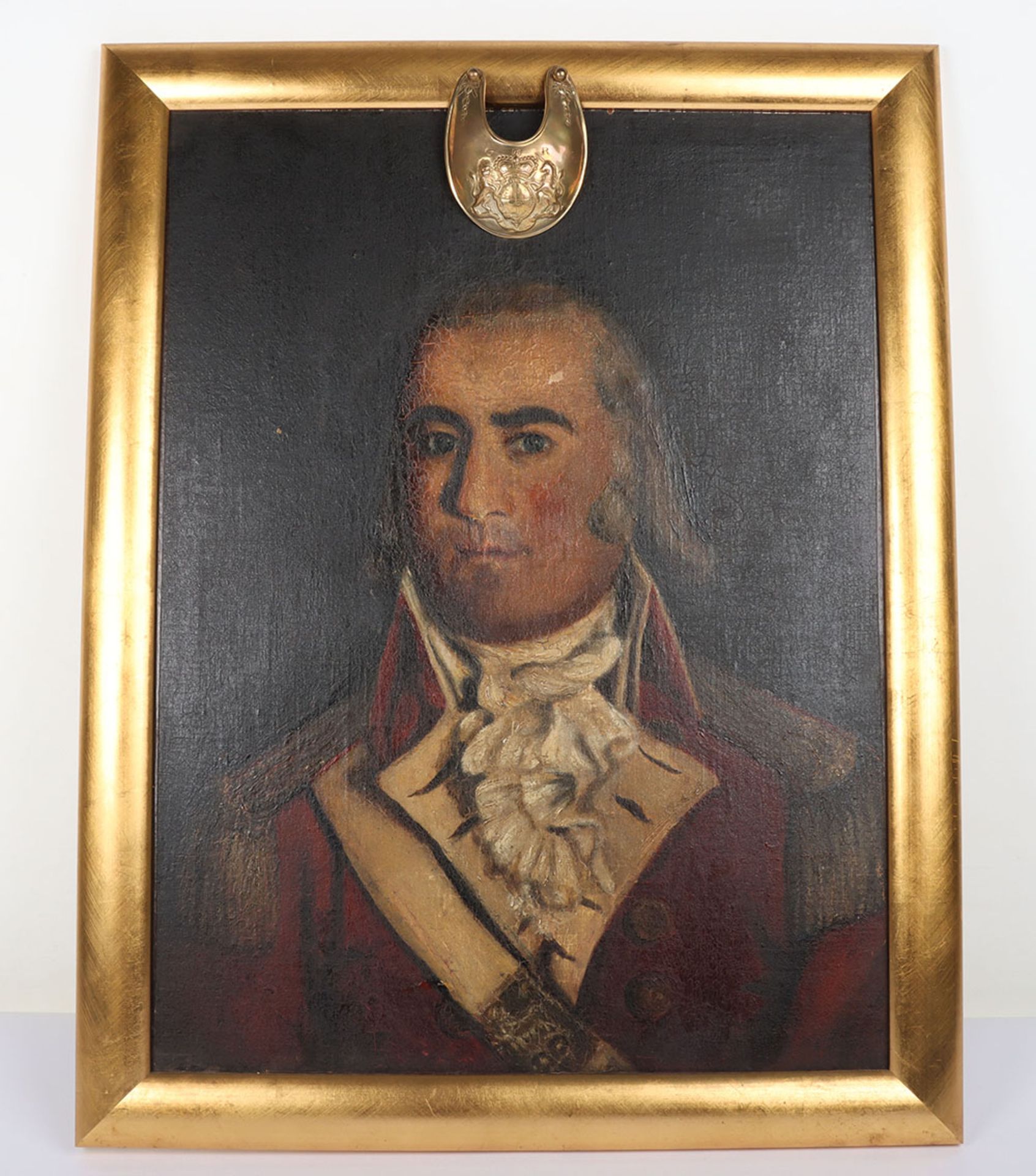 Framed Oil on Canvas Portrait of a Georgian Officer