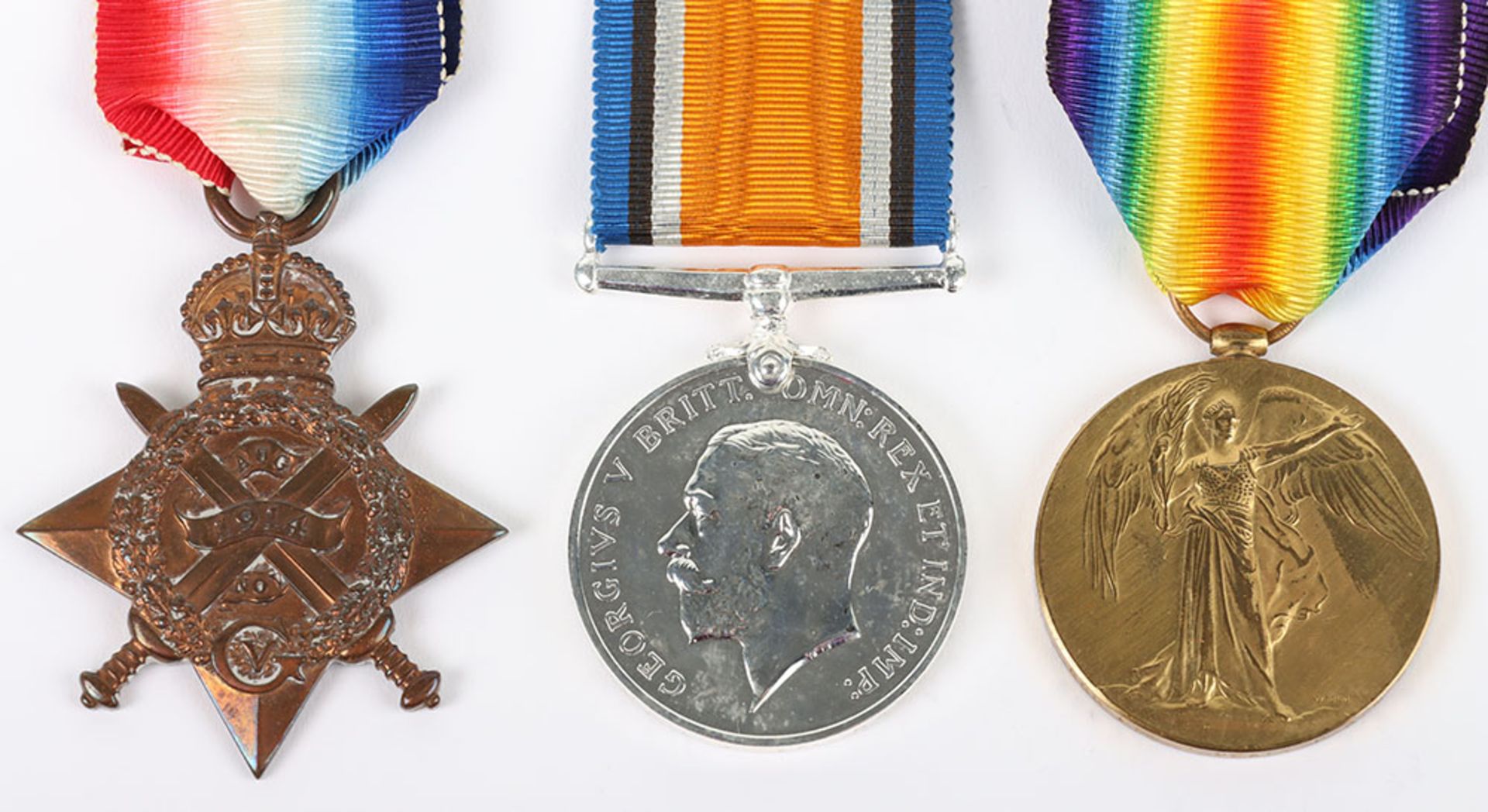 A 1914 star trio of medals to a private in the Royal Army Medical Corps who was awarded the Military - Bild 2 aus 5