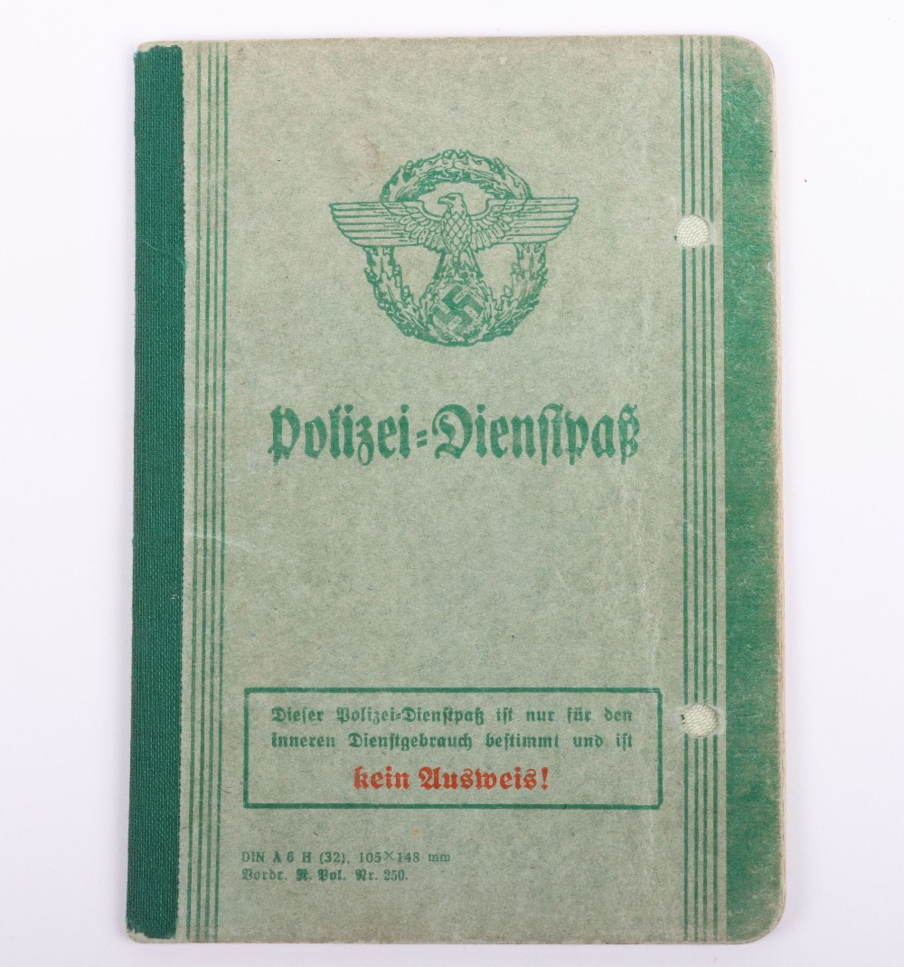 WW2 German Police service book / Polizei Dienstpass to Kurt Falbe from Berlin - Image 2 of 11