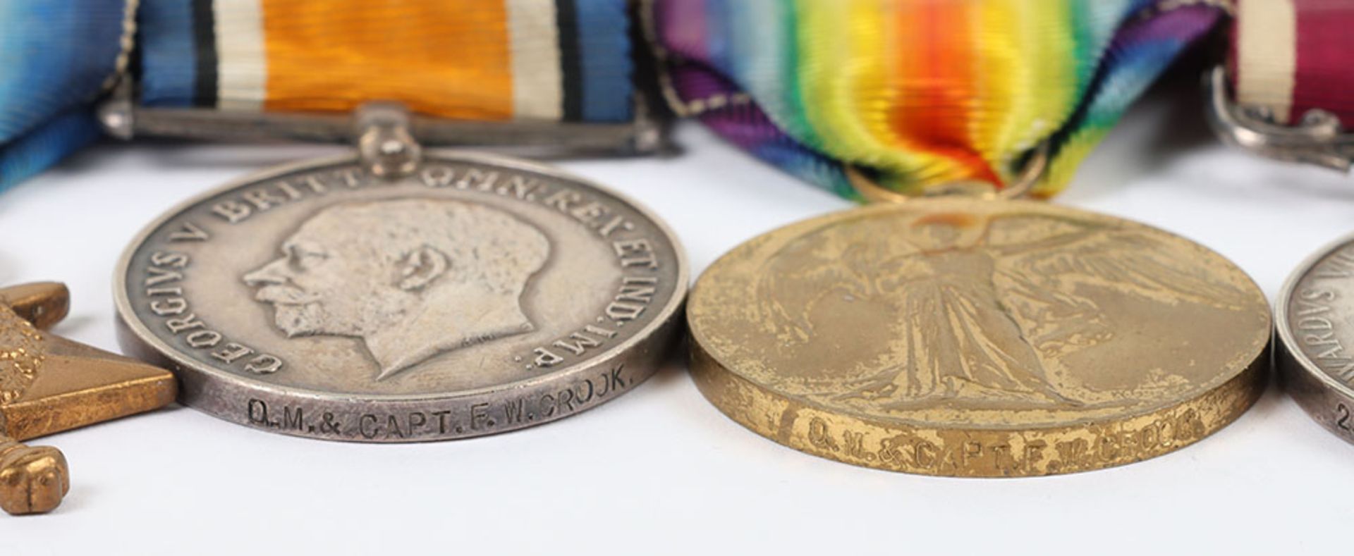 An unusual theatre Great War long service medal group of 4 to a Quarter Master Captain who served fo - Bild 4 aus 8