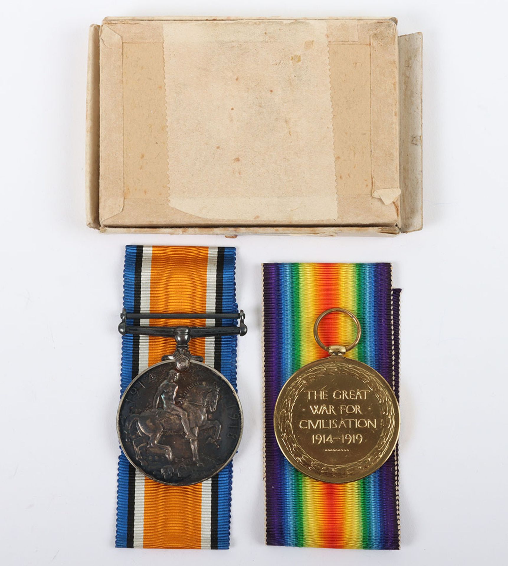 A Great War pair of medals to the Northamptonshire Regiment - Image 2 of 3