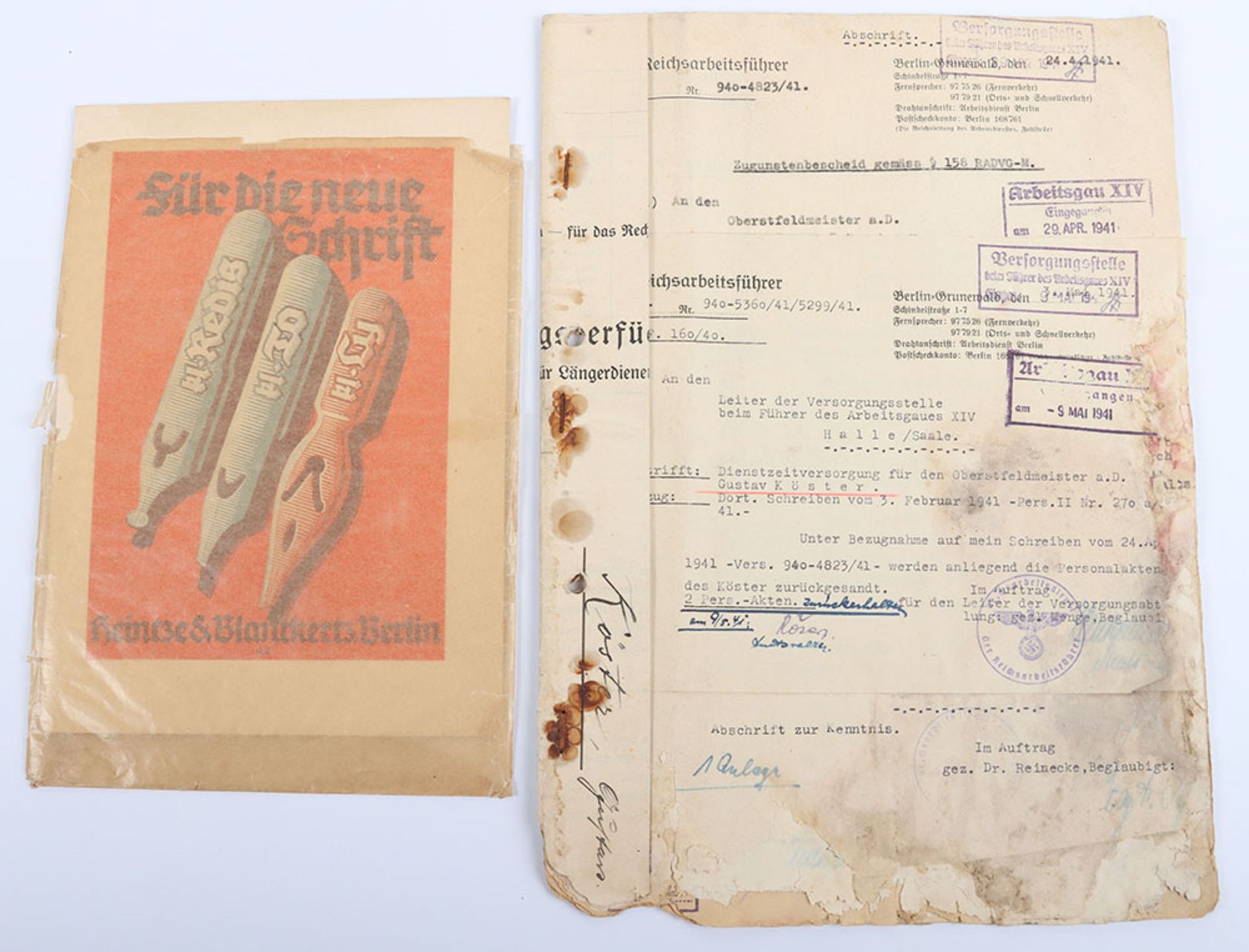 German Third Reich Paperwork - Bild 2 aus 3