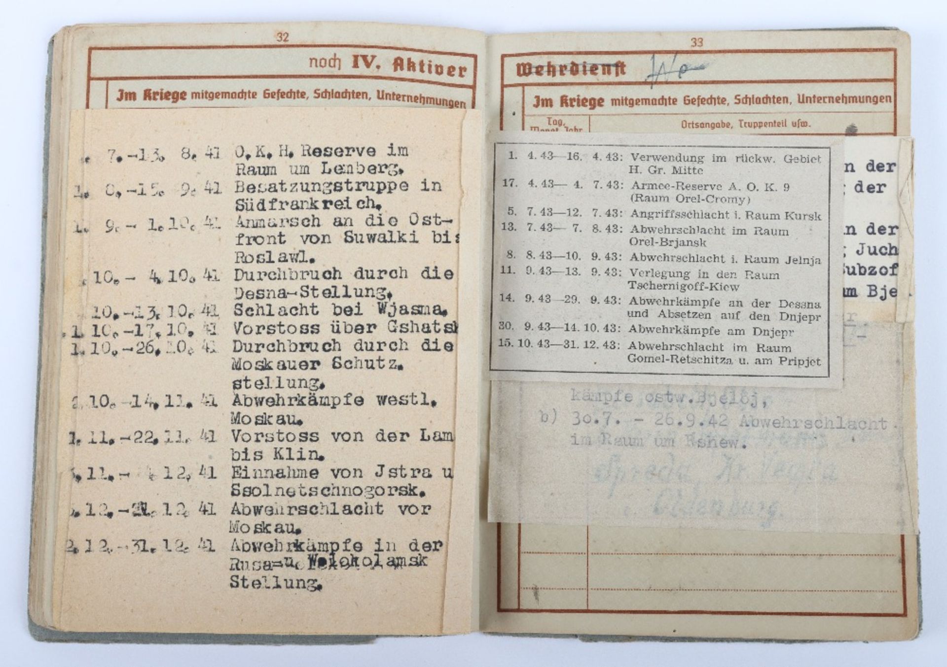 WW2 German Wehrpass to OGefr. E. Feihner, baker in Backerei-Komp 82, Moscow, Kursk, Gomel with Heere - Bild 19 aus 29