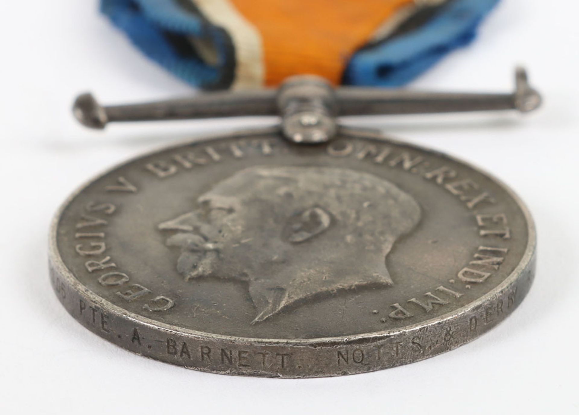 A Great War British War medal to a member of the 15th Battalion Nottinghamshire and Derbyshire Regim - Image 2 of 3