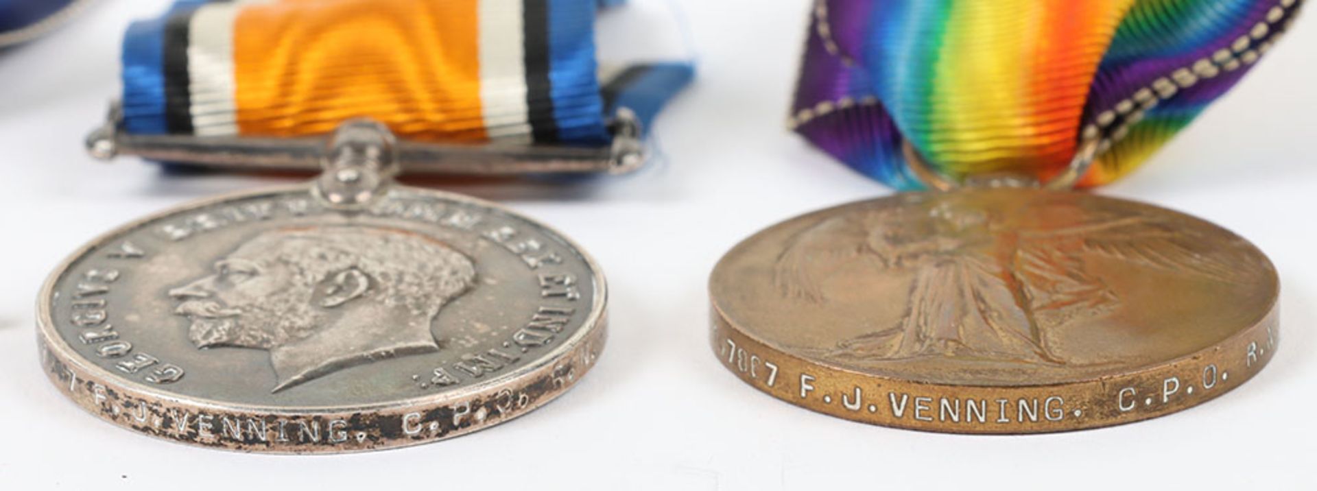 A Great War 1914-15 star medal trio to a Chief Petty Officer in the Royal Navy - Bild 3 aus 5