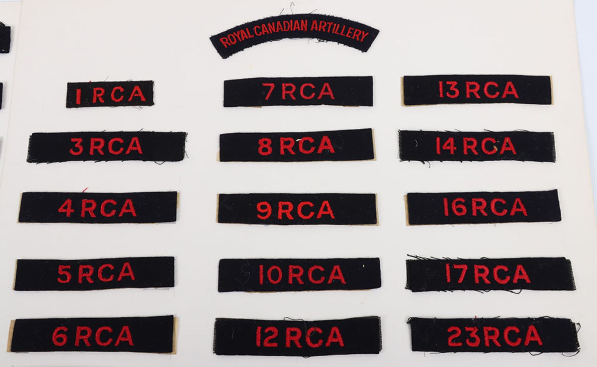 Large quantity of cloth Royal Canadian Artillery shoulder flashes - Image 5 of 5