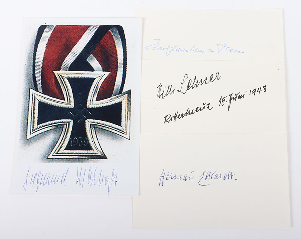 WW2 German Knights Cross Winners Signatures - Bild 2 aus 4