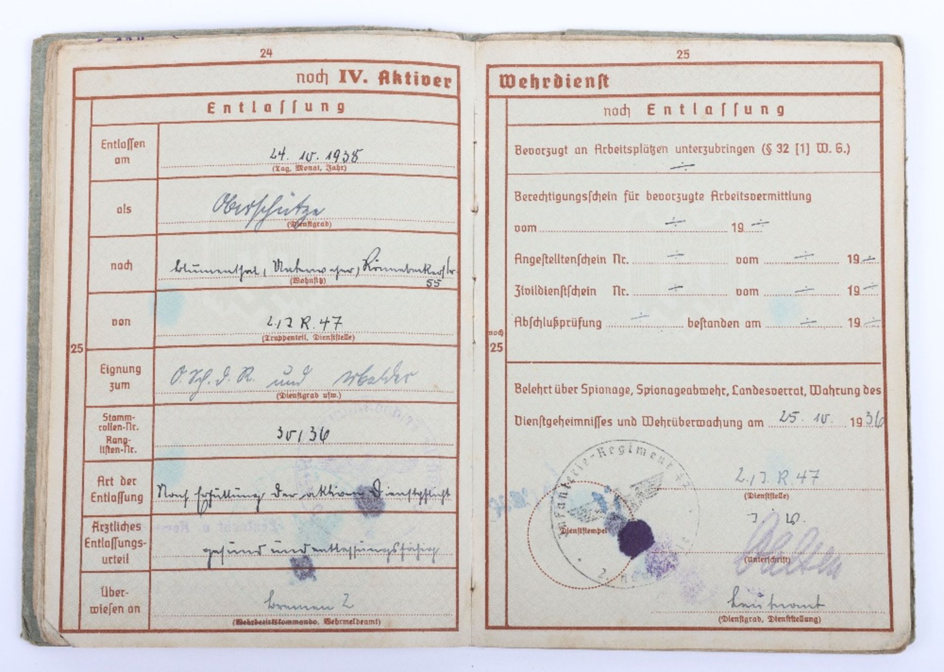 WW2 German Wehrpass to F. Christoffers, Inf. Rgt. 47, Inf. Rgt. 401, Nordfront, Russian Front - Bild 12 aus 21