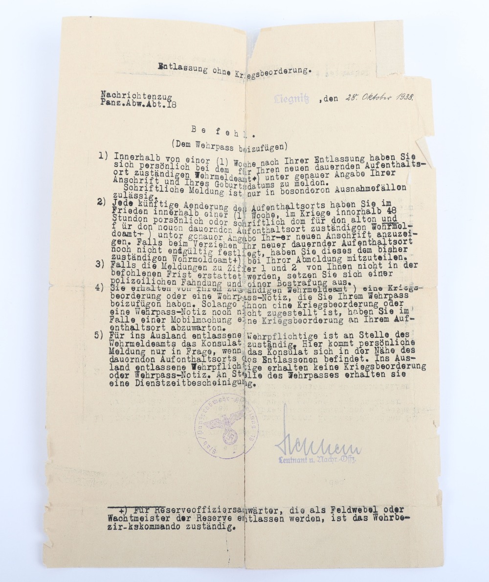 WW2 German Wehrpass to H. Mülchen, Panzer Abwehr. Abteilung 18 - Bild 9 aus 26