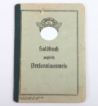 WW2 German Police Soldbuch / ID book to Thilo Linsel, late 1944 issue, Polizei Reserve Hamburg