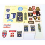 Quantity of various nationalities cloth formation signs and shoulder flashes etc