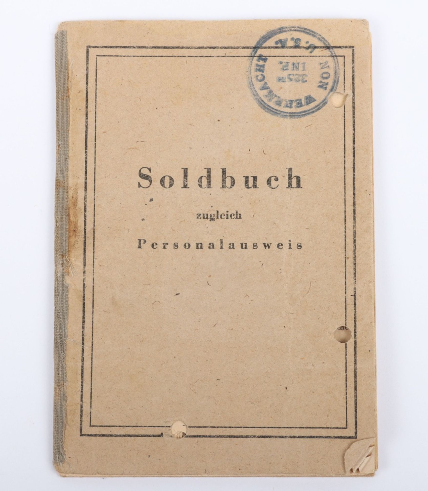 WW2 German SS-Polizei Soldbuch to Bez. Oberwachtm. d Gend. B. Marquardt. Shrapnel wound Feb. 1945. C - Image 14 of 14