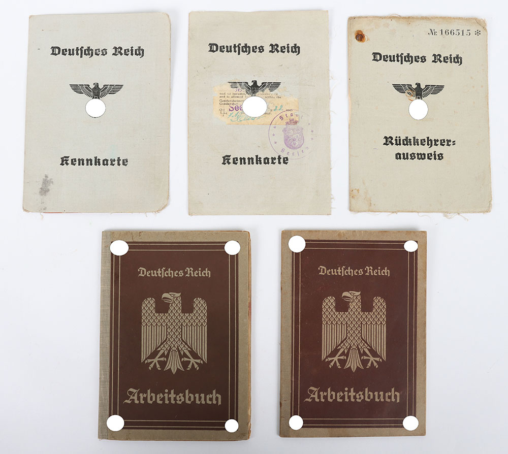 German Third Reich Work Books and ID Cards