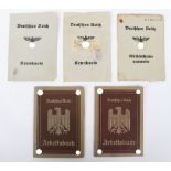 German Third Reich Work Books and ID Cards