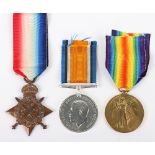 A 1914 star trio of medals to a private in the Royal Army Medical Corps who was awarded the Military