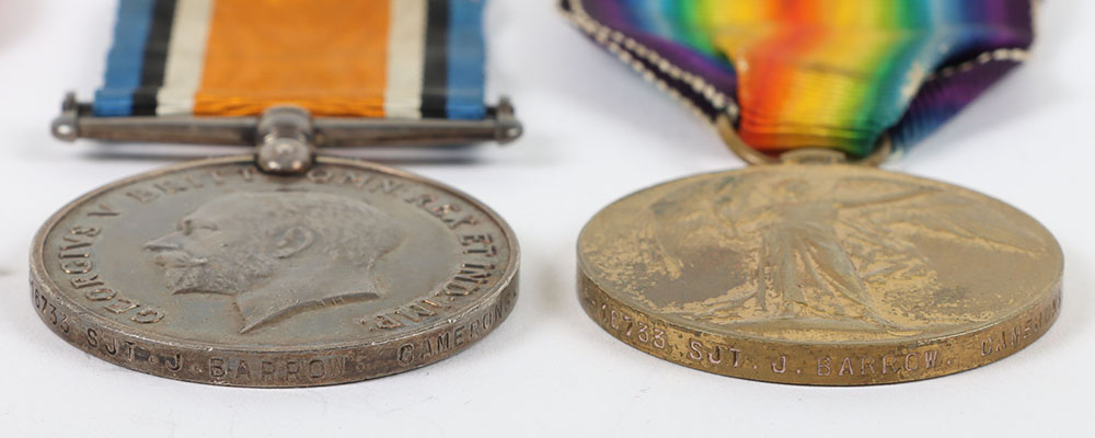 A poignant Great War 1914-15 trio to a Serjeant in the Cameron Highlanders who died of wounds receiv - Image 3 of 6