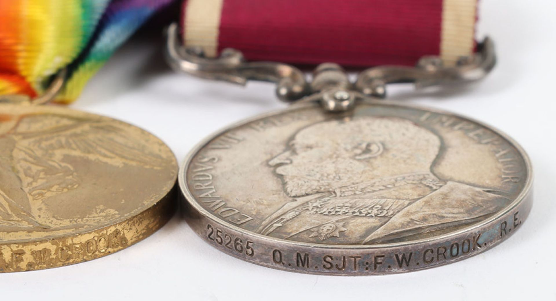 An unusual theatre Great War long service medal group of 4 to a Quarter Master Captain who served fo - Bild 5 aus 8