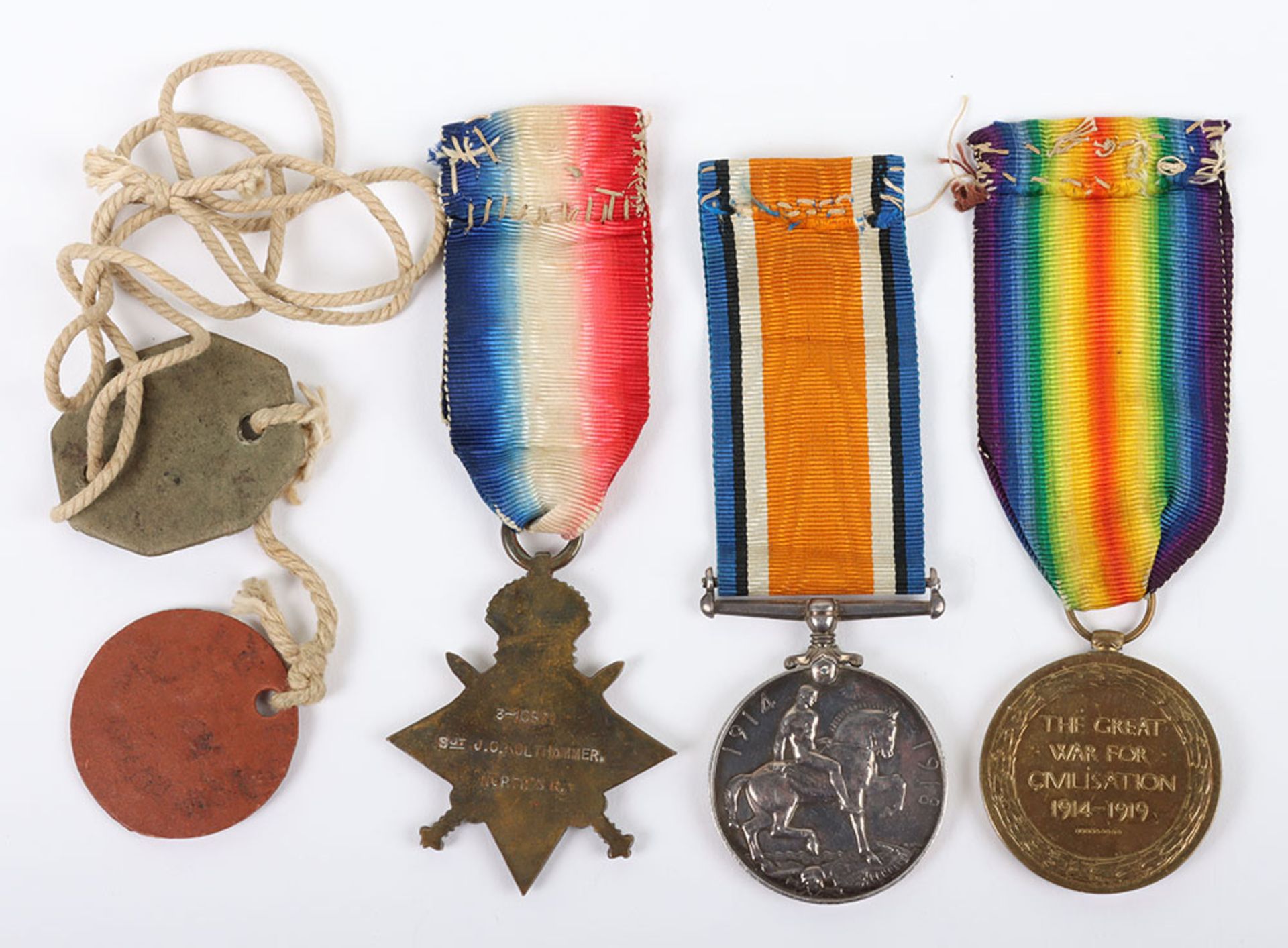 An interesting Great War 1914-15 star medal trio to a soldier who enlisted twice during the course o - Image 5 of 6