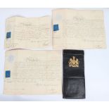 Grouping of Early Victorian Commission Documents of Robert Cooper Sawbridge 8th and 10th Light Drago