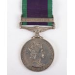 A General Service medal to the Royal Anglian Regiment for service in South Arabia