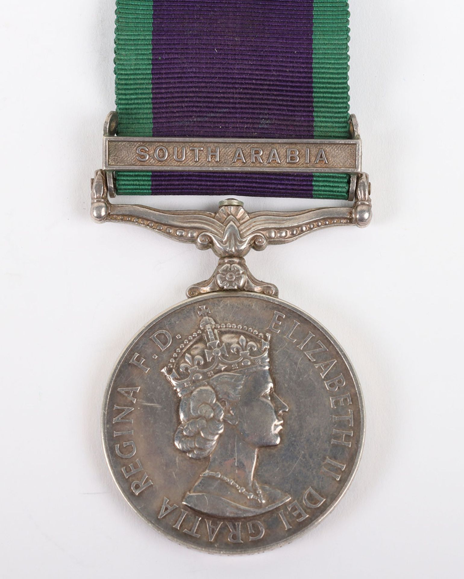 A General Service medal to the Royal Anglian Regiment for service in South Arabia