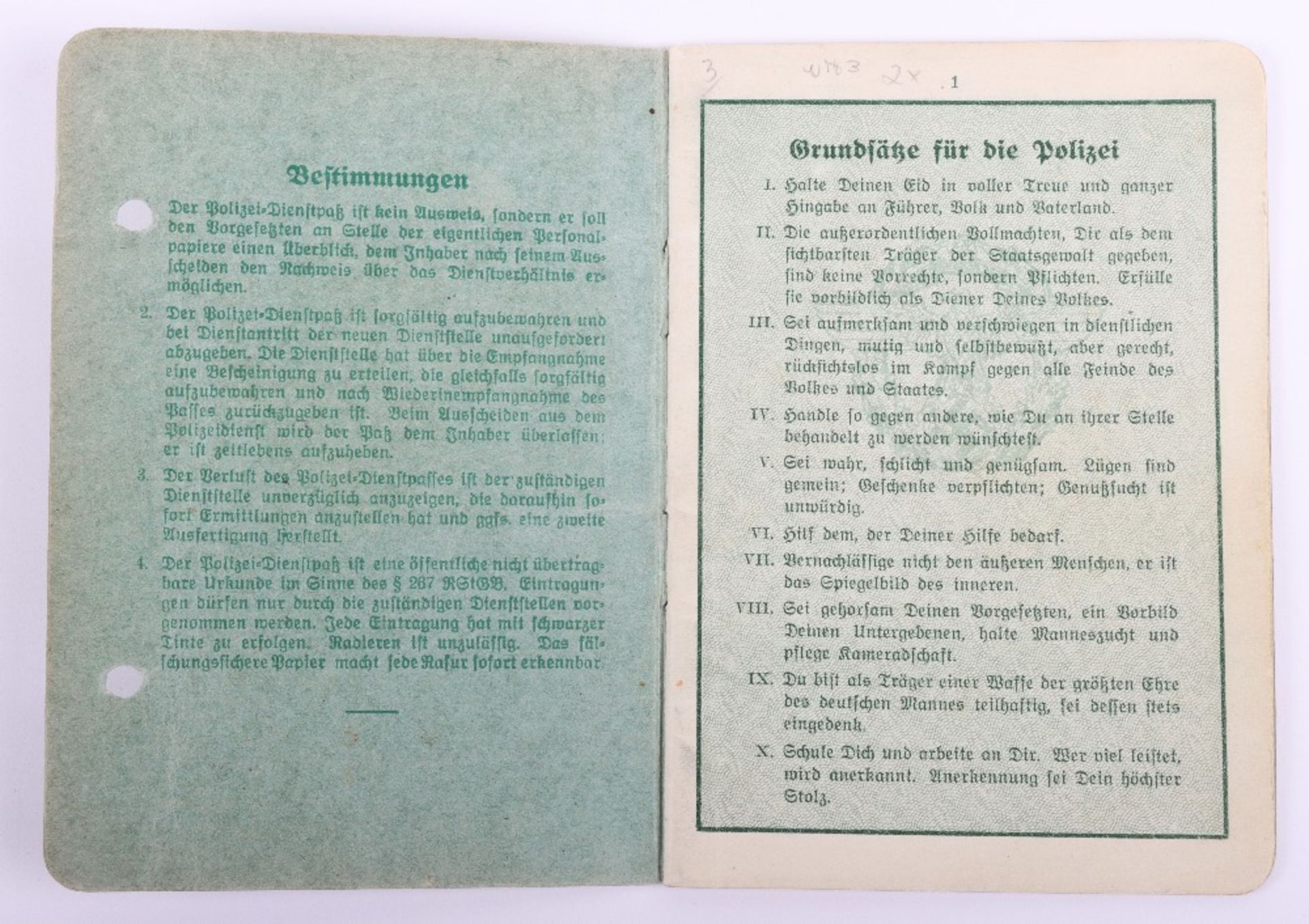 WW2 German Police service book / Polizei Dienstpass to Kurt Falbe from Berlin - Image 4 of 11