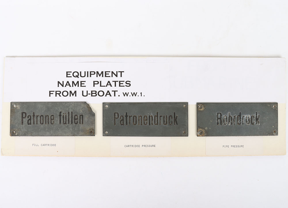 3x WW1 German U-Boat Engine Room Plaques