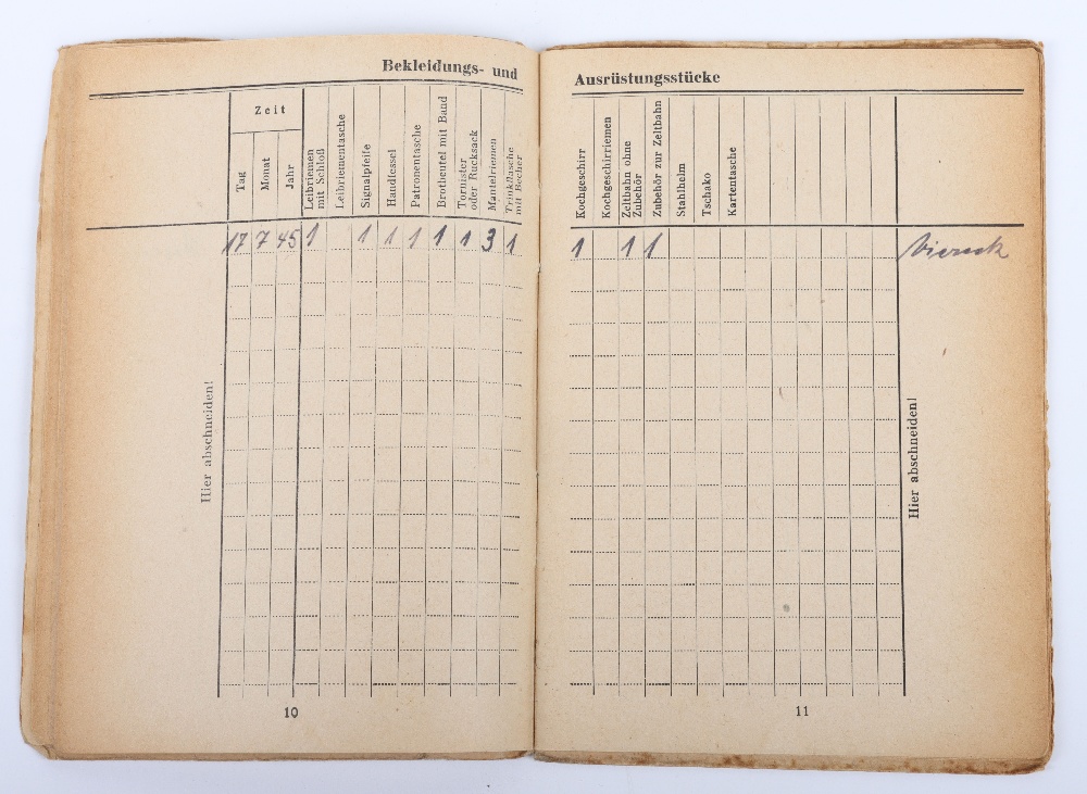 WW2 German SS-Polizei Soldbuch to Edgar Wettermann, late 1945 issue Hamburg - Image 6 of 9